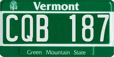 VT license plate CQB187