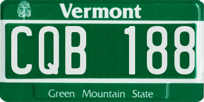 VT license plate CQB188