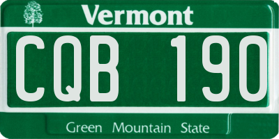 VT license plate CQB190