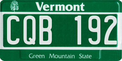 VT license plate CQB192