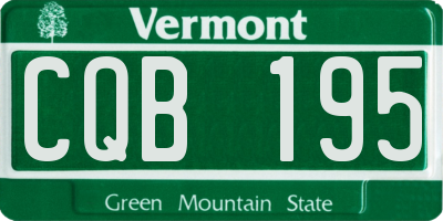 VT license plate CQB195