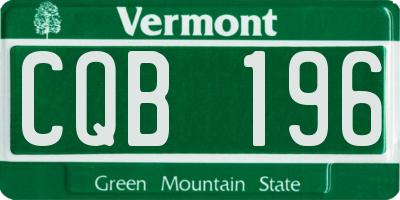VT license plate CQB196