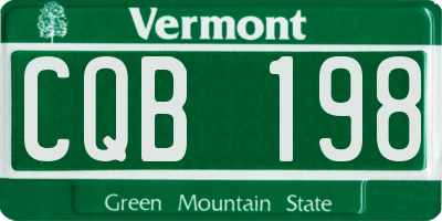 VT license plate CQB198