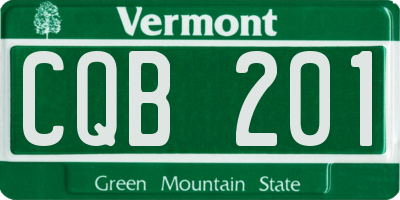 VT license plate CQB201