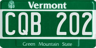 VT license plate CQB202