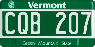 VT license plate CQB207