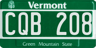 VT license plate CQB208