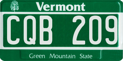 VT license plate CQB209
