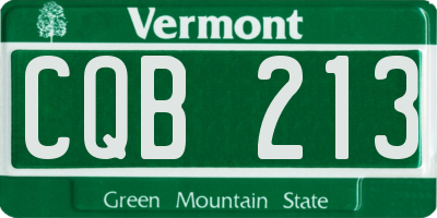 VT license plate CQB213