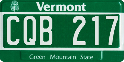 VT license plate CQB217