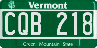 VT license plate CQB218