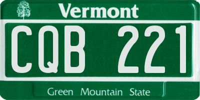 VT license plate CQB221