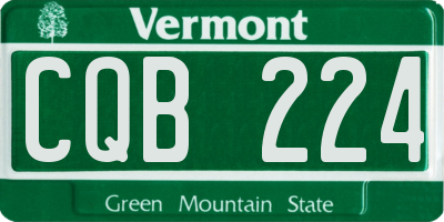 VT license plate CQB224