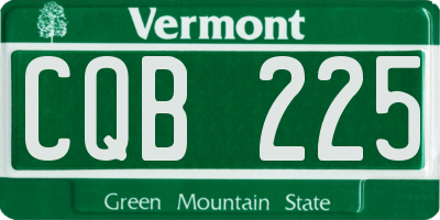 VT license plate CQB225