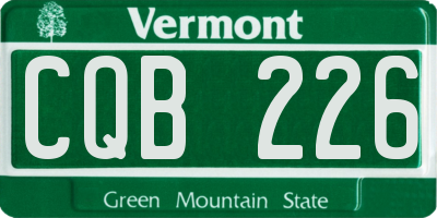 VT license plate CQB226