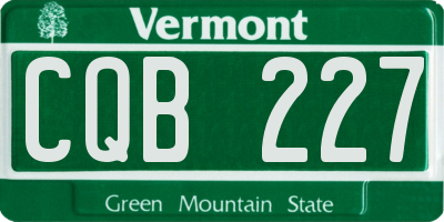 VT license plate CQB227