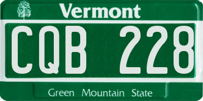 VT license plate CQB228