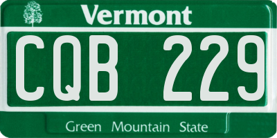VT license plate CQB229