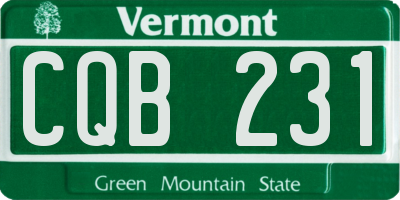 VT license plate CQB231