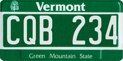 VT license plate CQB234