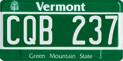 VT license plate CQB237