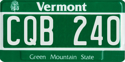 VT license plate CQB240