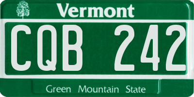 VT license plate CQB242