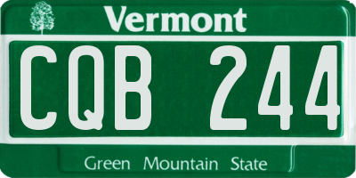 VT license plate CQB244