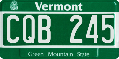 VT license plate CQB245