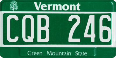 VT license plate CQB246