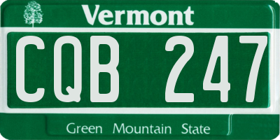 VT license plate CQB247