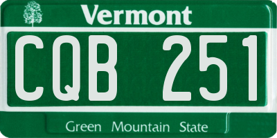 VT license plate CQB251