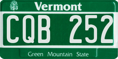 VT license plate CQB252