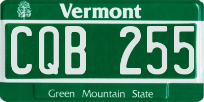 VT license plate CQB255