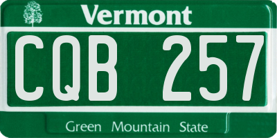 VT license plate CQB257