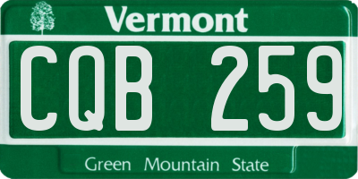 VT license plate CQB259
