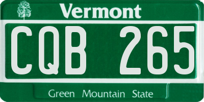 VT license plate CQB265