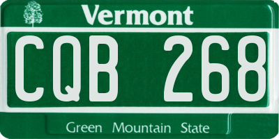 VT license plate CQB268