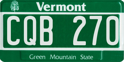 VT license plate CQB270