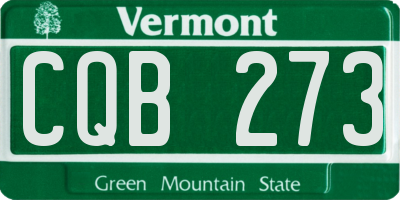 VT license plate CQB273