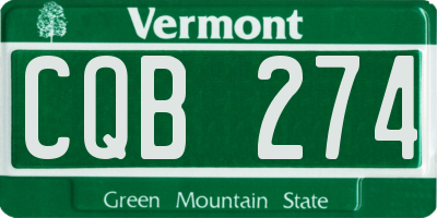 VT license plate CQB274