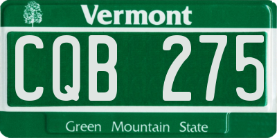 VT license plate CQB275