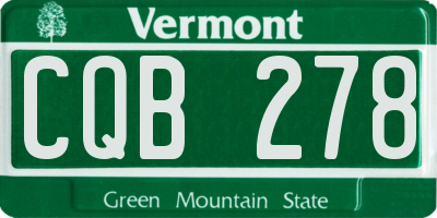 VT license plate CQB278
