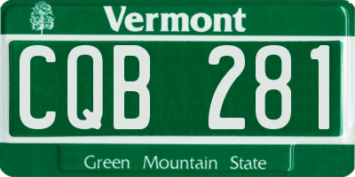 VT license plate CQB281