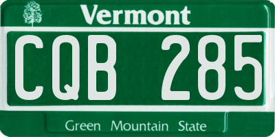 VT license plate CQB285