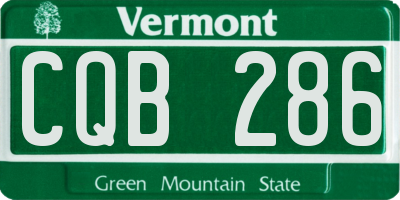 VT license plate CQB286