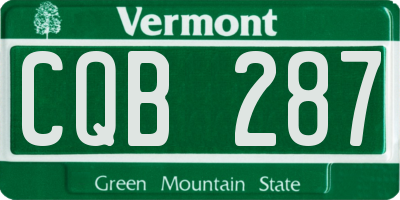 VT license plate CQB287