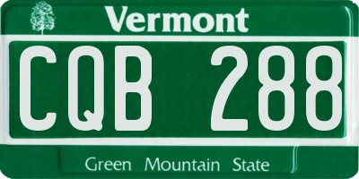 VT license plate CQB288