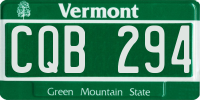 VT license plate CQB294