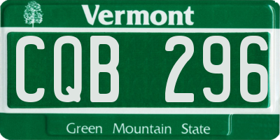 VT license plate CQB296